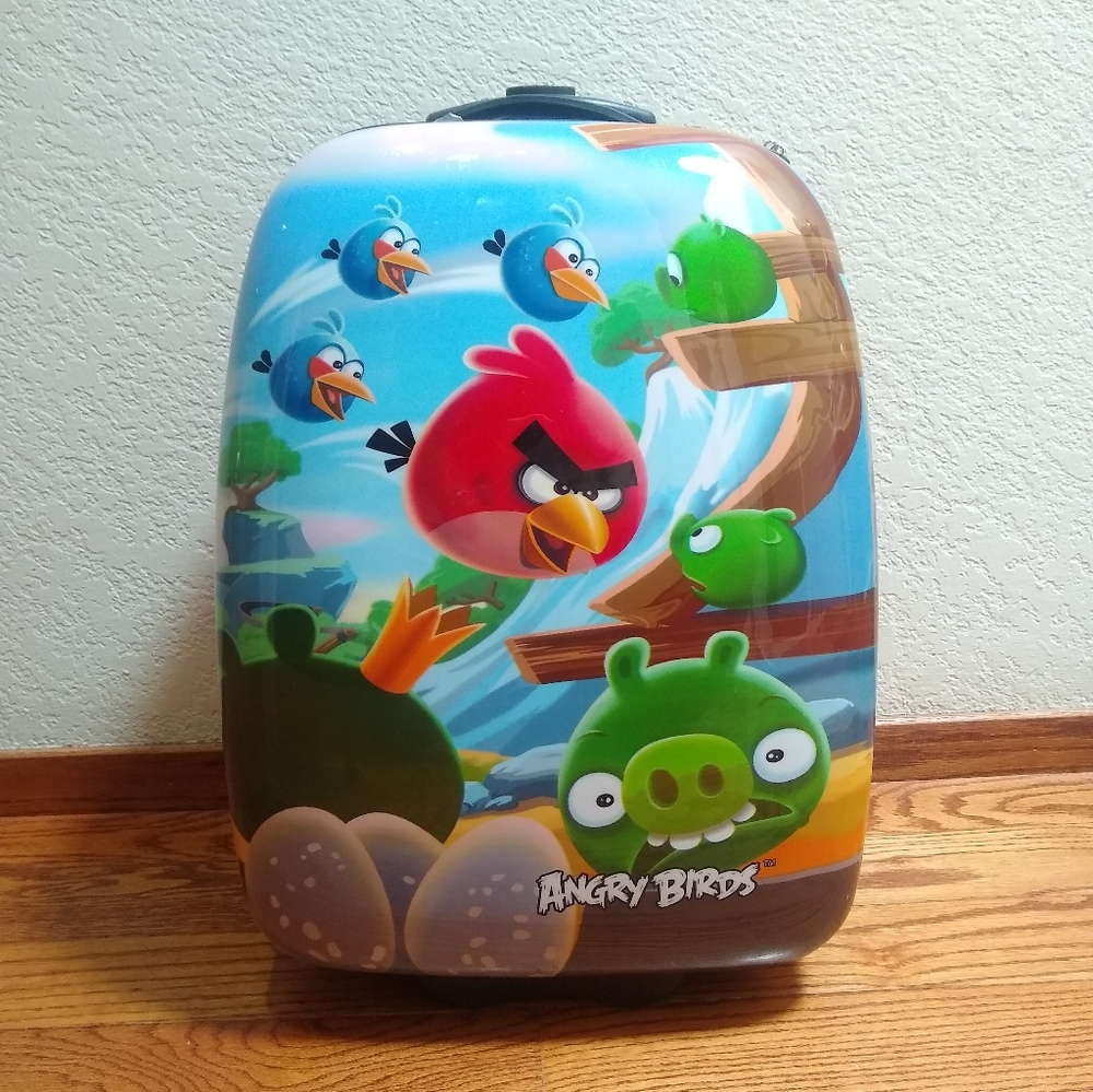 Kids Angry Birds Hard Sided Rolling Carry On Luggage